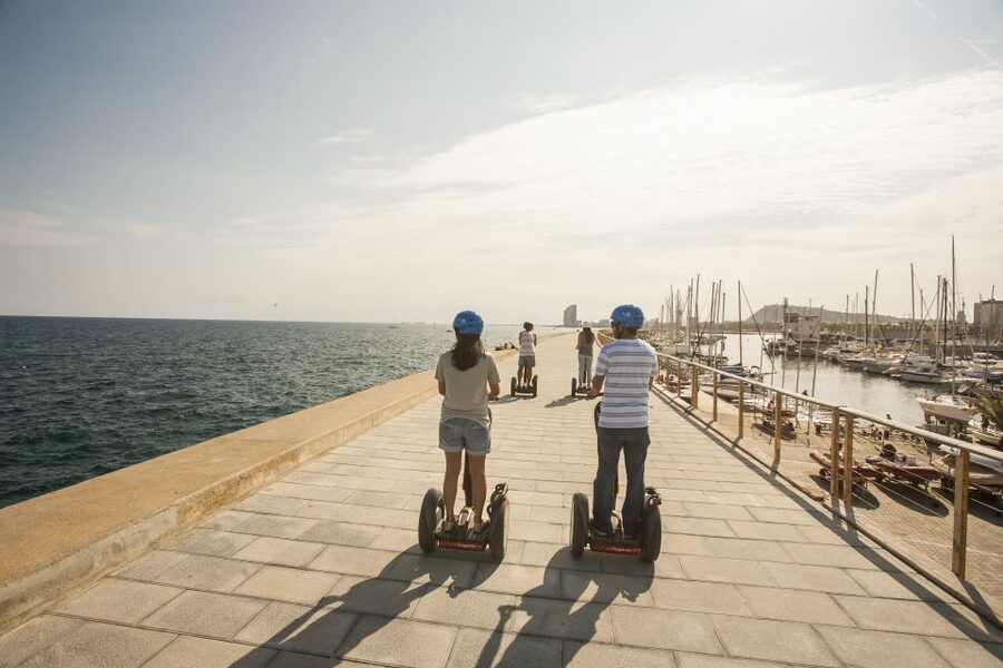 Barcelona: Old Port and Gothic Quarter Guided Segway Tour - Columbus Monument and the lower end of Las Ramblas