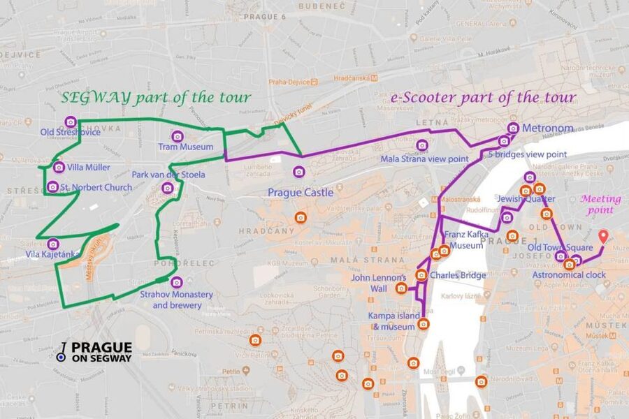 Prague: Half-Day Guided Tour by Segway and E-Scooter - Kampa, the Devil’s Channel, and Kafka’s Odd Corners