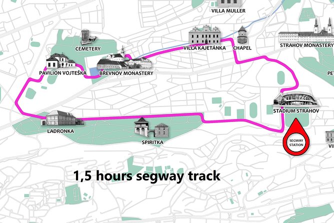Prague Segway Tour with A Local Guide & Hotel Pick Up - The two-hour route and its extra stops