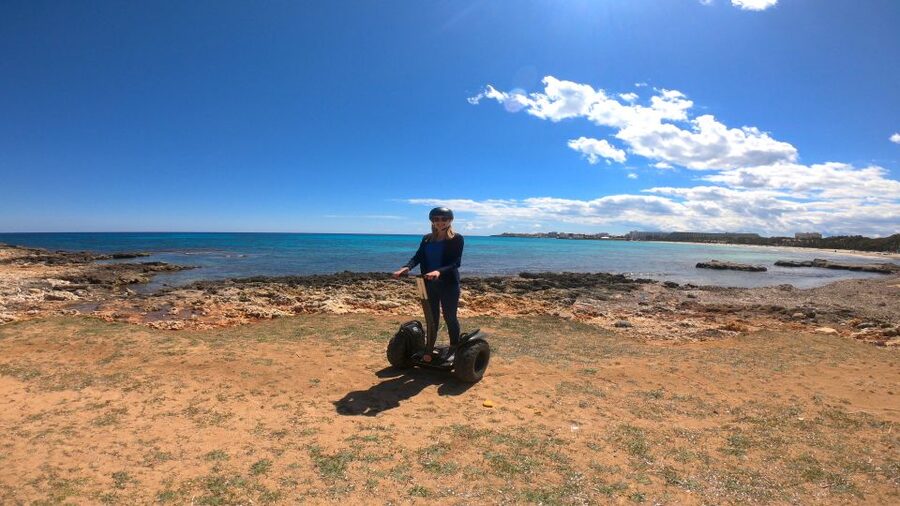 Sa Coma: Off-Road Segway Tour to Castell Punta de n'Amer - Training beside the Hotel Playa Dorada